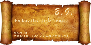 Borkovits Iréneusz névjegykártya